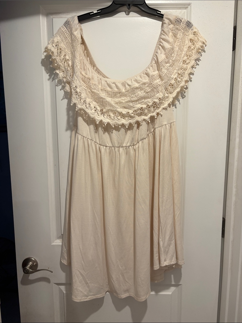 torrid Cream Lace-Trim Midi Dress